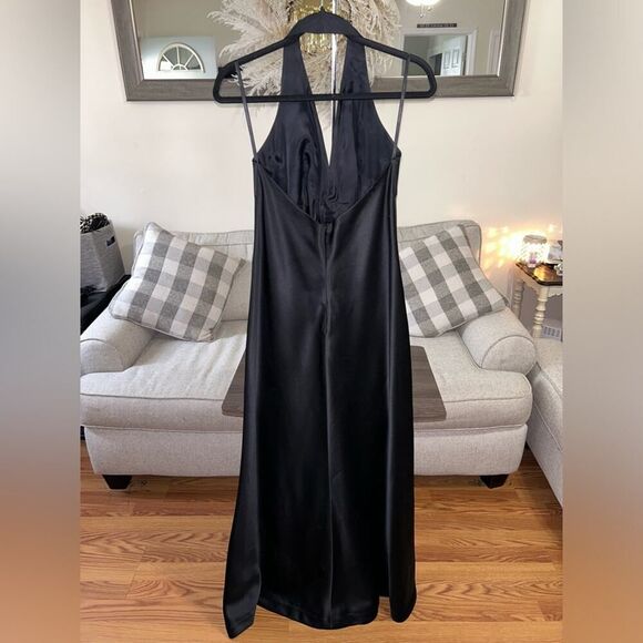 Laundry by Shelli Segal Black Sleek Halter Gown Size 8 90s Y2K Retro Classic - Picture 8 of 14